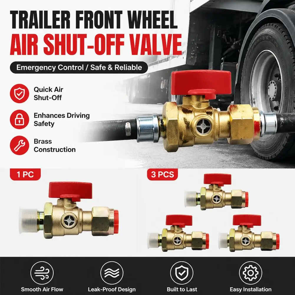 Air Shut-off Switch With Exhaust New Integrated Thickened Pure Copper Brake Air Pipe Shut-off Valve Universal For Multiple Model