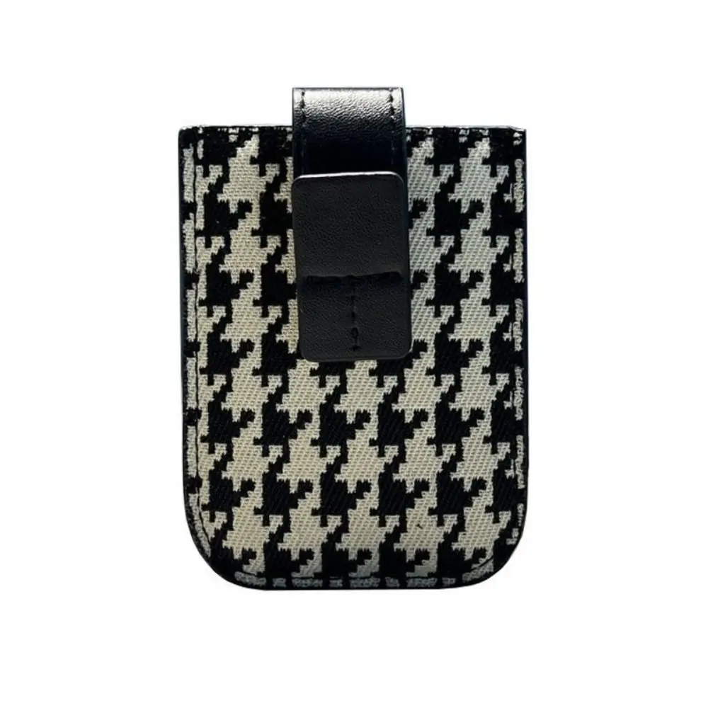 Ins بو الجلود houndstooth حافظة للبطاقات الانسحاب نوع الكورية نمط حاملي بطاقات مخلب بطاقة جيب حقيبة صغيرة محفظة صغيرة في الهواء الطلق