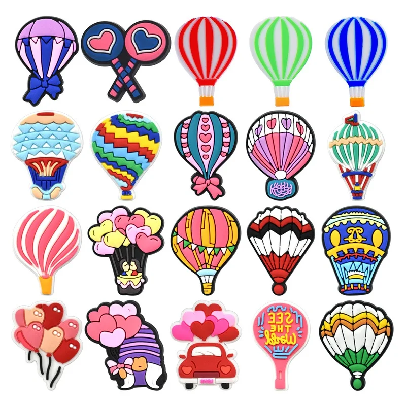 

PVC Hot Air Balloon Shoes Charm for Crocs DIY Badge Buckle Kids Pins Decoration Jeans Shoe Accessories X-mas Wholesale