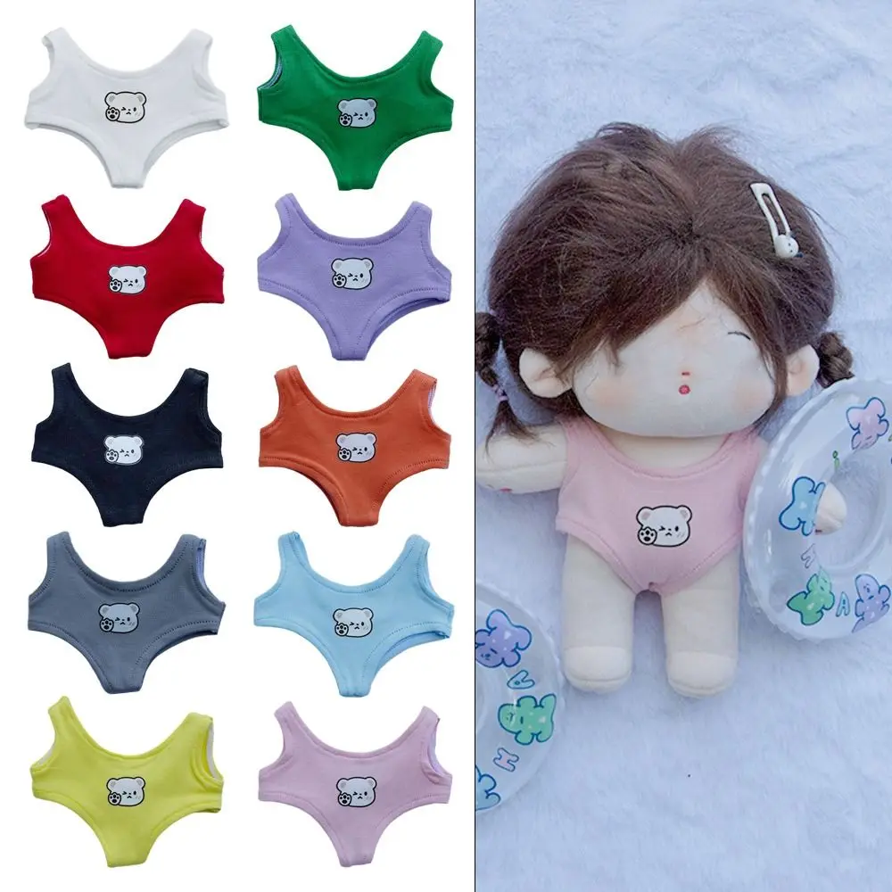 20cm Plush Doll Outfit Clothes Doll Vest Stuffed Toy Baby Clothes Sleeveless T-Shirt for Idol Dolls Figure Doll Accessories