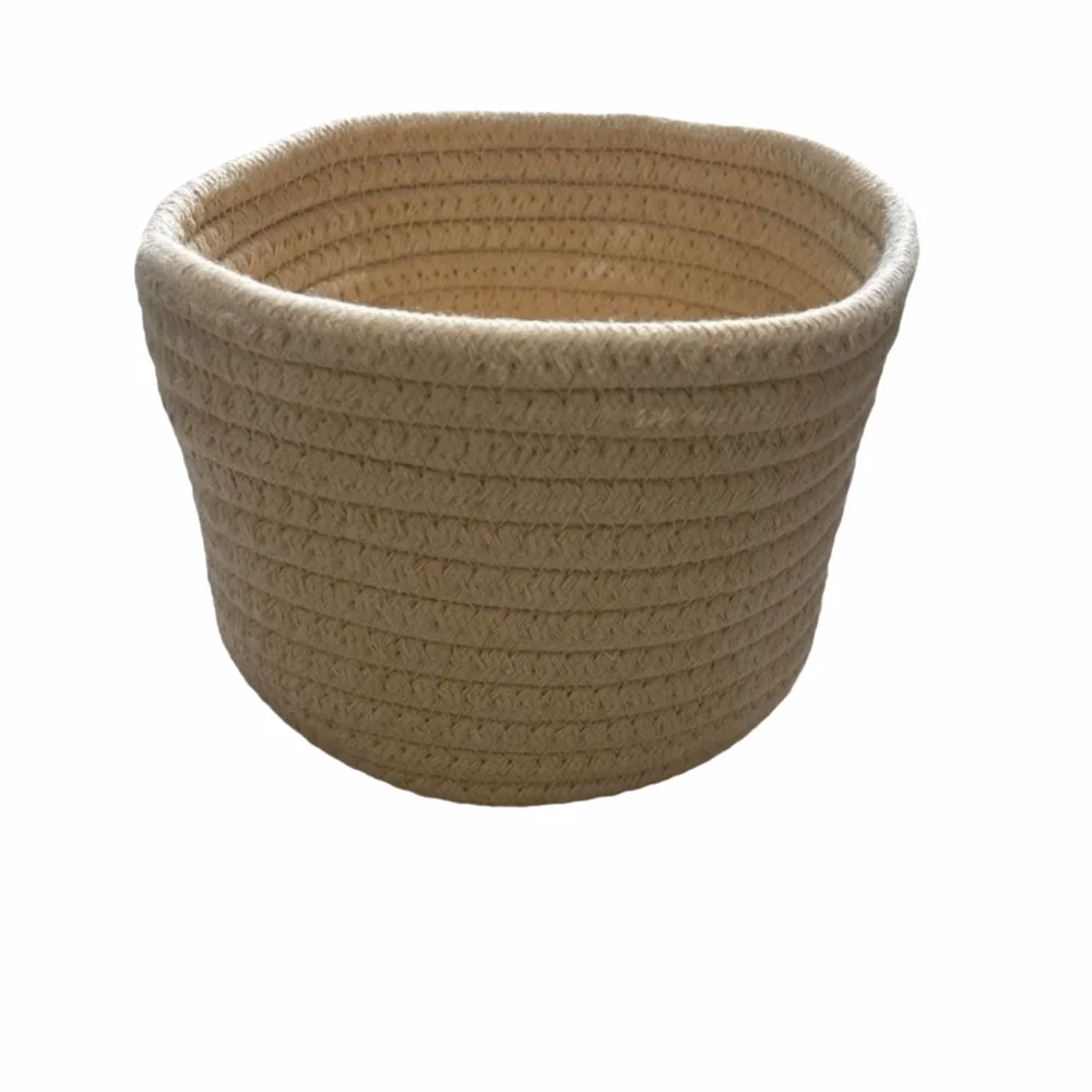 Cosmetics Basket Cotton Rope Storage Basket Nordic Style Handmade Desktop Storage Basket Minimalism Woven Storage Basket