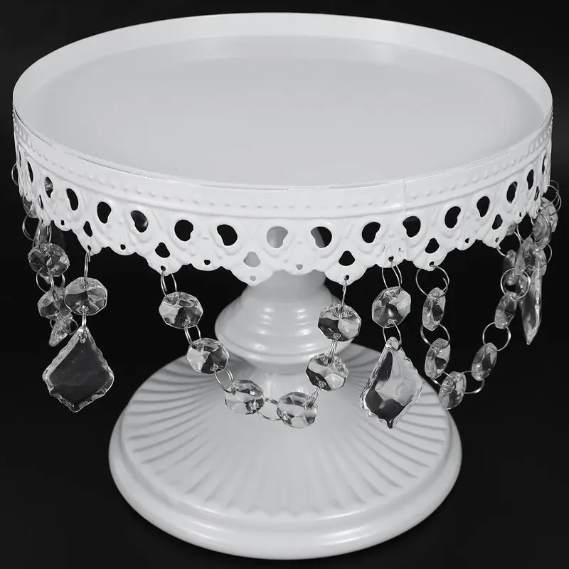 White Crystal Cake Display Stand Round Wedding Cupcake Holder Dessert Cupcake Display Plate Stand Cake Storage Rack