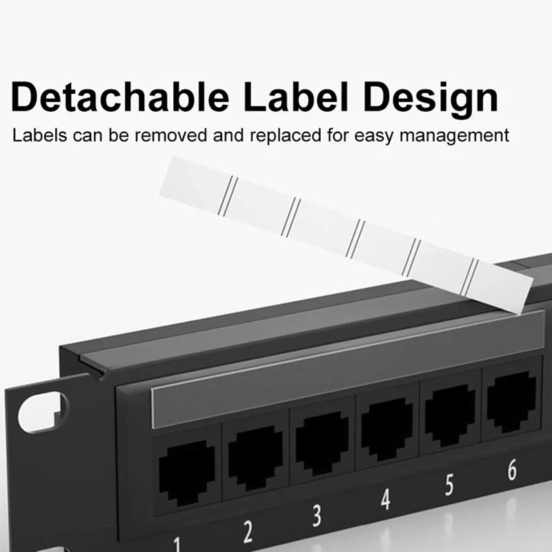 24 Ports CAT6 UTP RJ45 Patch Panel RJ45 Patch Panel 19 Inch 1U Cable Frame Faceplate Rack Mount 50U Gold Plated, Rear