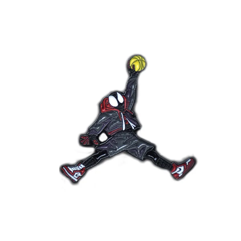 New Marvel Spiderman Enamel Pin Lapel Pins Brooches Badges Basketball Sport Spider-man for Clothes Jewelry Backpack Accessories