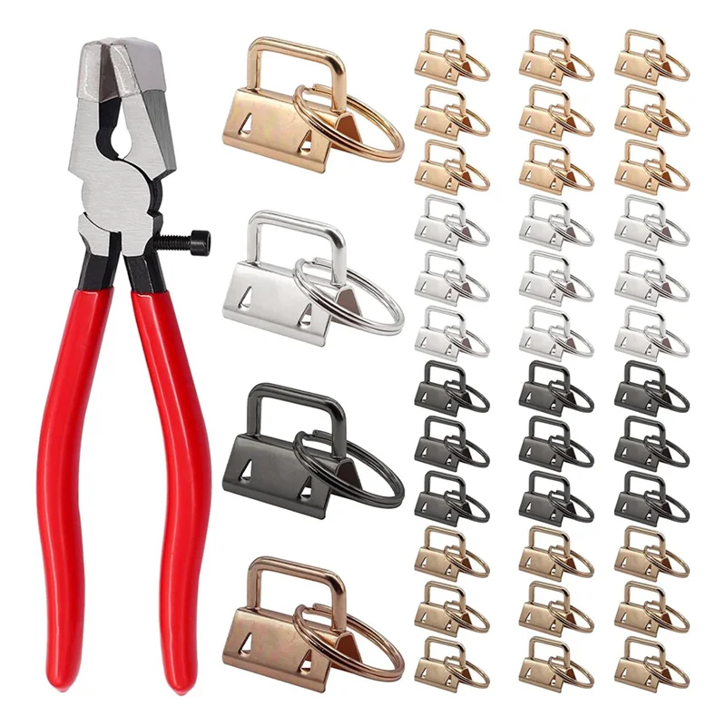 

40 Sets Key Fob Hardware Key Fob Plier Glass Running Pliers Wristlet Key Fobs Key Lanyard Key Chain Hardware Install