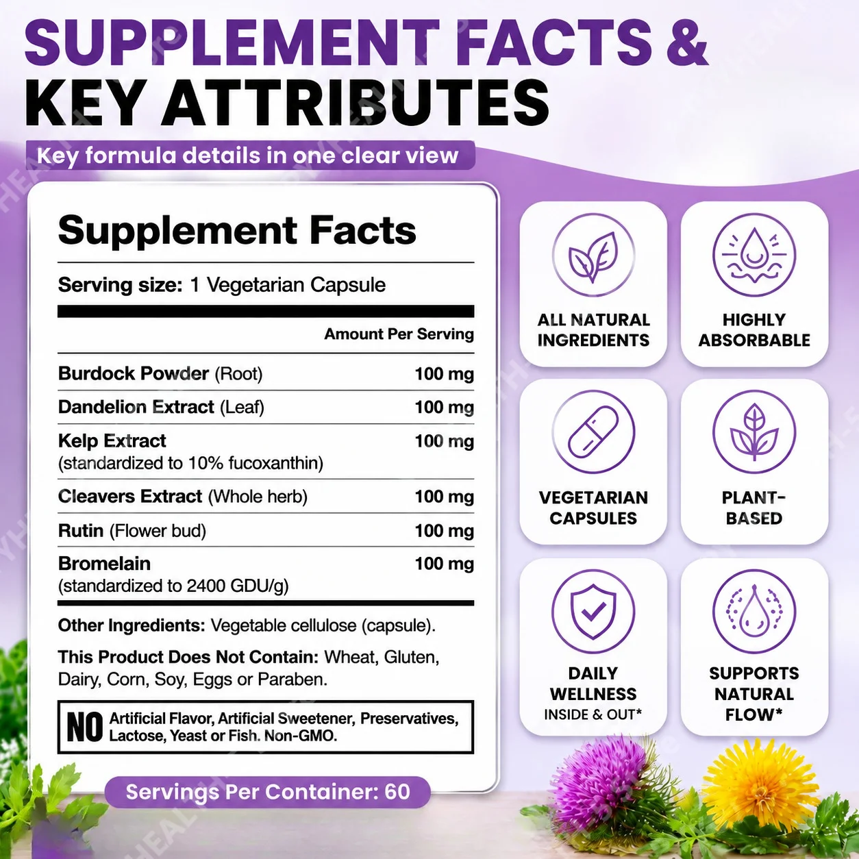 6-in-1 Lymphkomplex-Kapseln mi – Herbal Supplement Bewertung und Preis