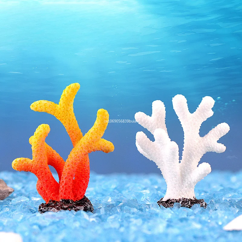 1pcs Mini Artificial Coral Cute Ornamental Fish Gifts Aquarium Decor Multicolor Resin Fashion DIY Art Craft Fish Tank Decoration