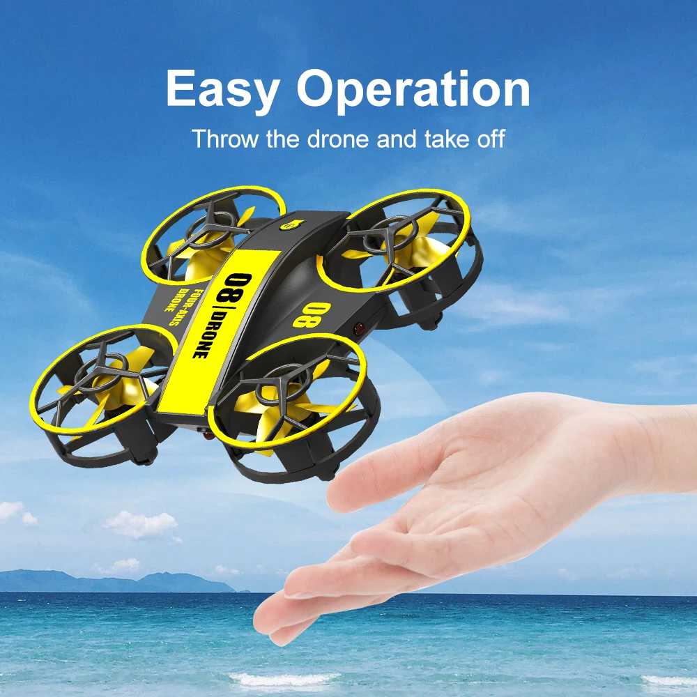 Mini drone pour enfants et débutants, hélicoptère d'intérieur quadrirotor RC, mini avion avec lumière, rabat 3D, 3 piles, grands cadeaux