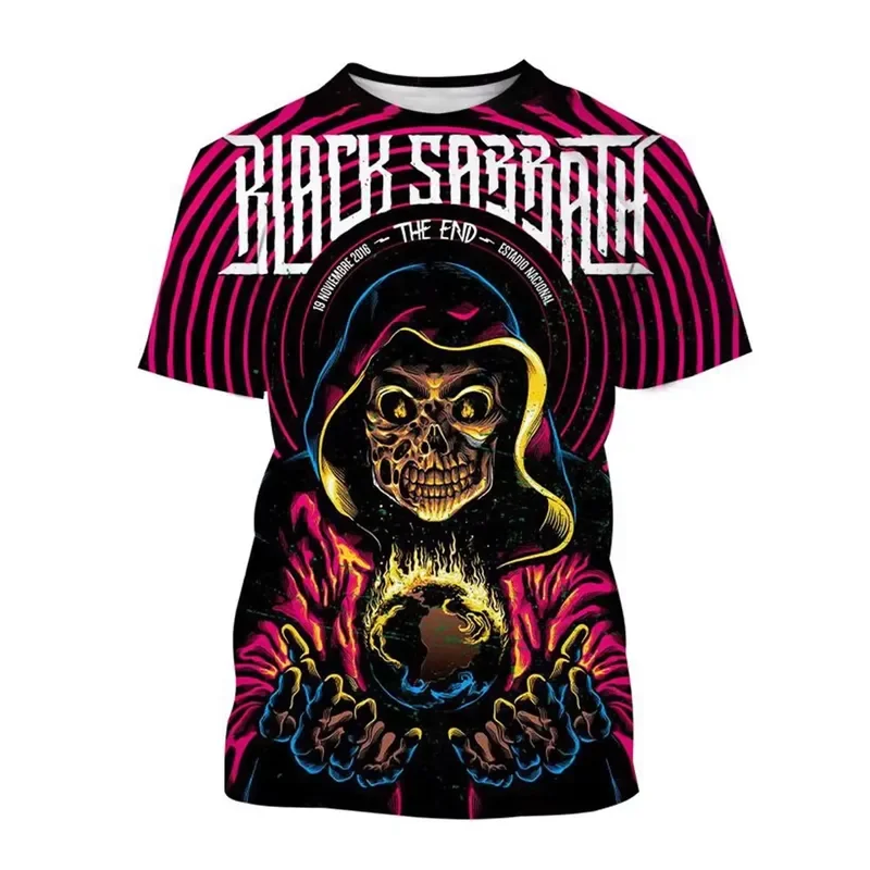 BLACK SABBATH Rock Band 3D Print T Shirt Men Hip Hop Music Fan Quick Dry Breathable Short Sleeve Tee Outdoor Streetwear Top