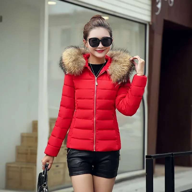 Ladies Winter Coat Women Hooded Jacket Girls Casual Warm Outerwear Jackets Female Fur Collar Clothes Broken Code ClearanceTX1545