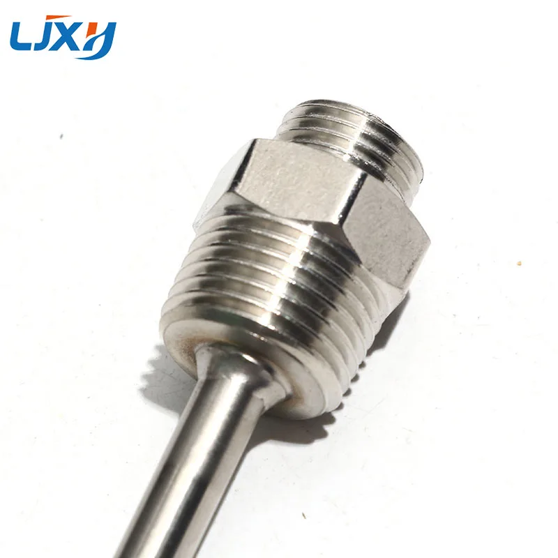 LJXH K/E/J-Type PT100 Temperature Sensor Universal Probe 1/2 inch with Protective Sleeve 100mm/150mm/200mm/300mm/500mm