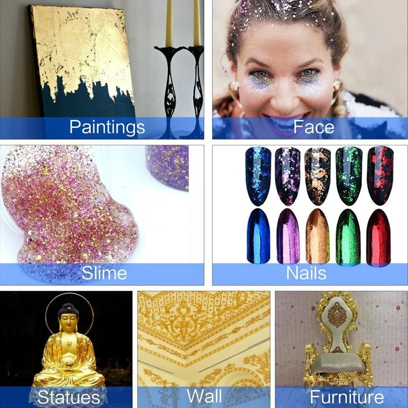 500 Sheets Imitation Gold Silver Foil Paper Leaf Gilding DIY Art Craft Paper Birthday Party Wedding DIY Nail Art Decorations