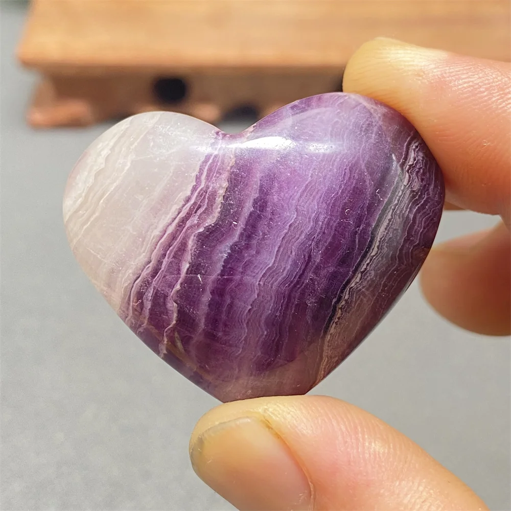 

Natural Colored Fluorite Heart Shape Love Meditation Holiday Gift Home Decor