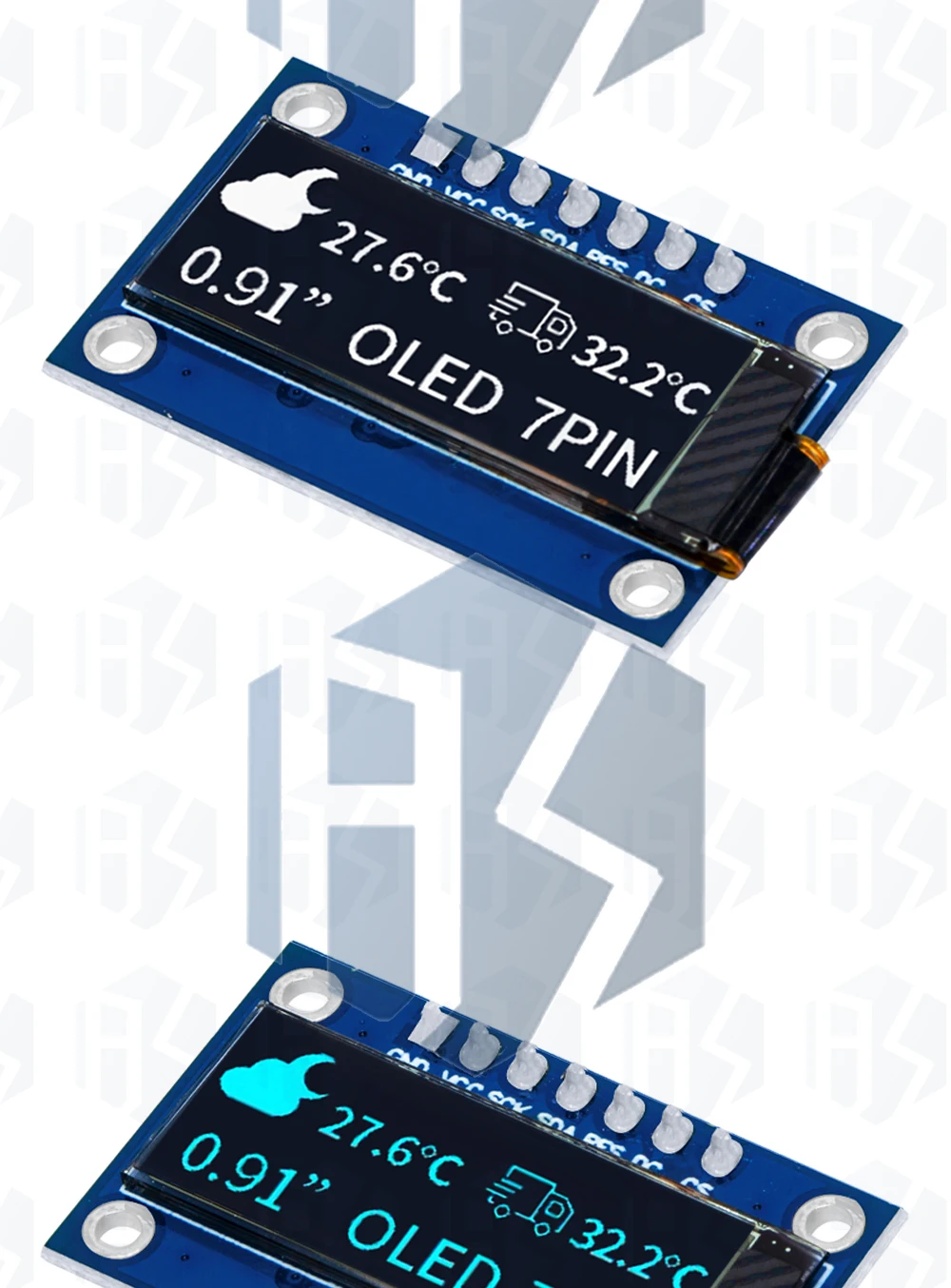 1~10PCS 0,91 Zoll OLED-Modul 0,91' Weiß Blau Gelb OLED 128X32 OLED LCD LED-Anzeigemodul 0,91' IIC-Kommunikation EGBO – Detail 22