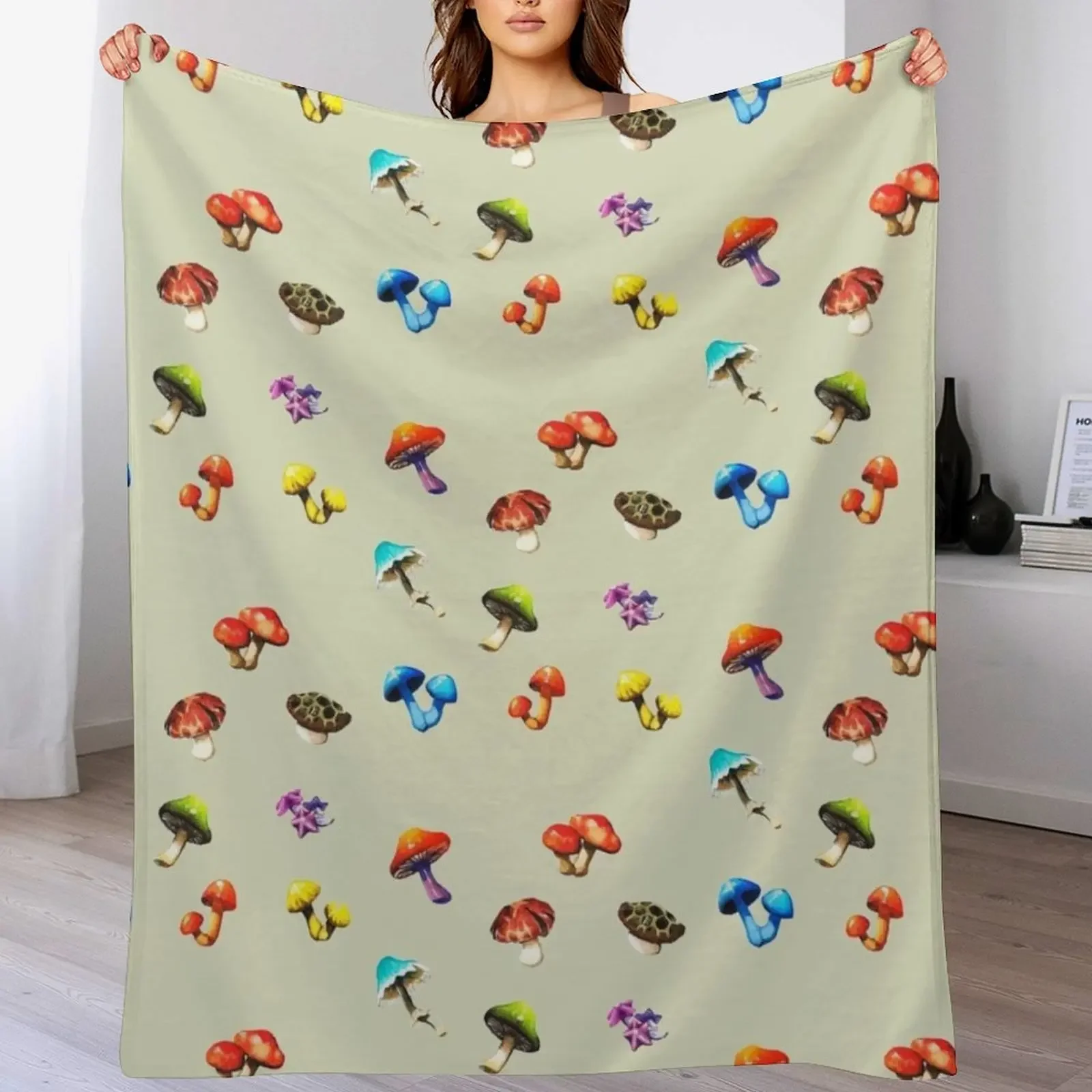 

BOTW mushrooms Throw Blanket Summer Beddings Luxury Designer Luxury Throw warm for winter Blankets
