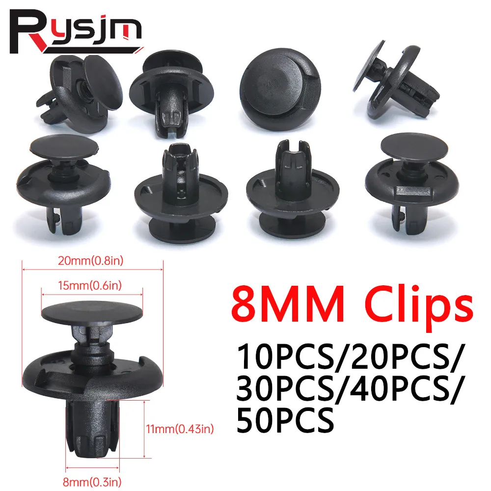 10/20/30/40/50Pcs 8mm Hole Plastic Auto Fastener Rivets Clips Boot & Trunk Trim Clips For Car Fender, Bumper Fit For Nissan