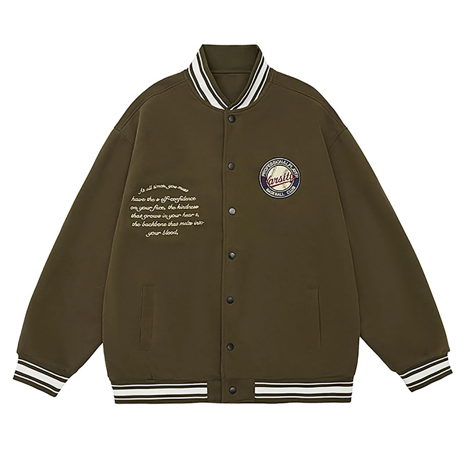 سترة شتوية للرجال من Aelfric Eden مبطنة تكتيكية كبيرة منفوخة سترة بيسبول أمريكية عتيقة كاجوال فوق المعطف