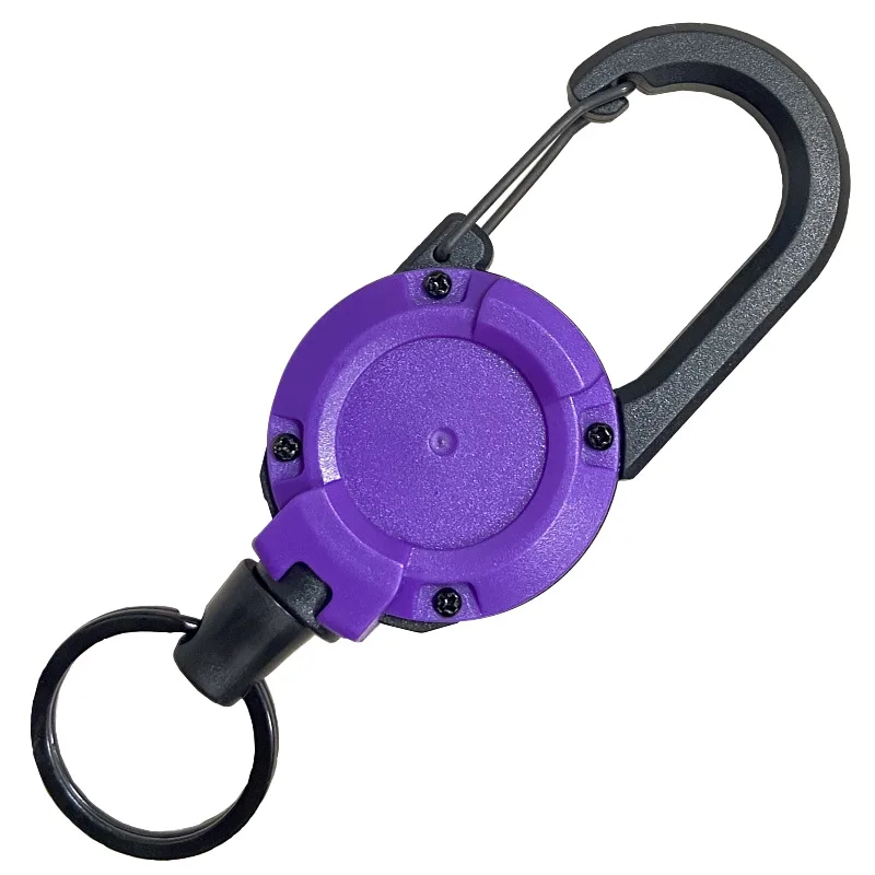 6 Stück/1 Stück Outdoor U-förmiger einziehbarer Schlüsselanhänger, robuste Kletterschnalle, einziehbarer Ausweisclip, Schlüsselanhänger, Angelschnalle