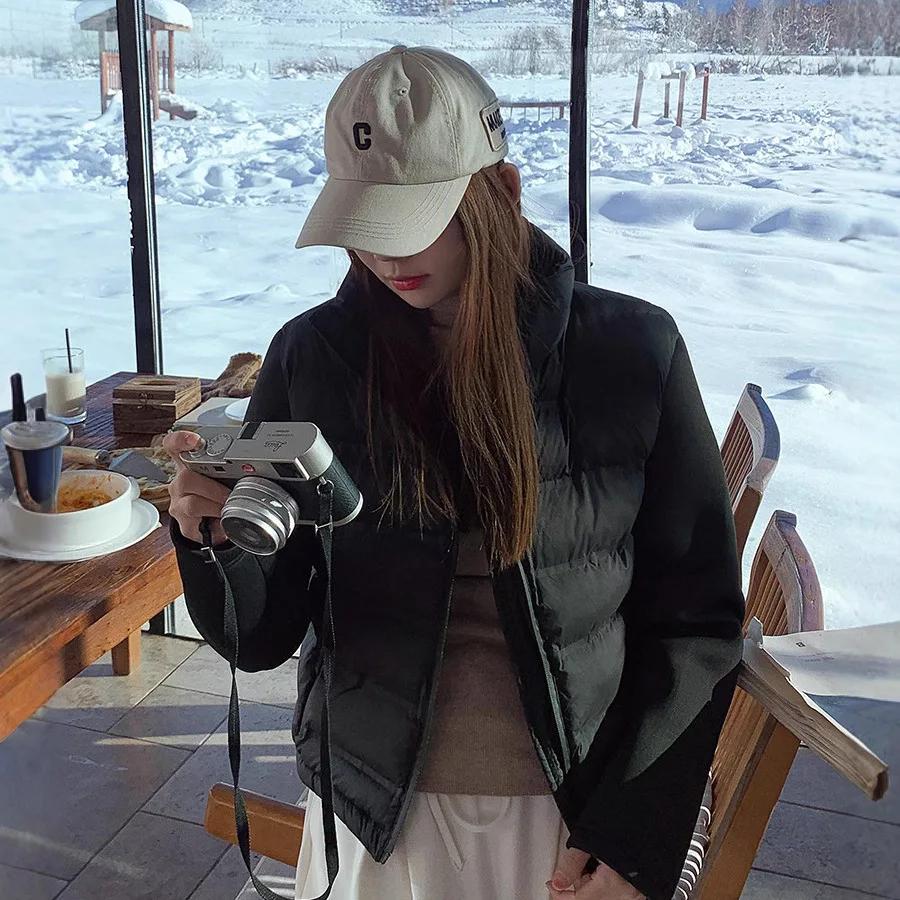 

Осень и зима 2025 г., новая облегающая короткая куртка на хлопковой подкладке с хлопковой подкладкой