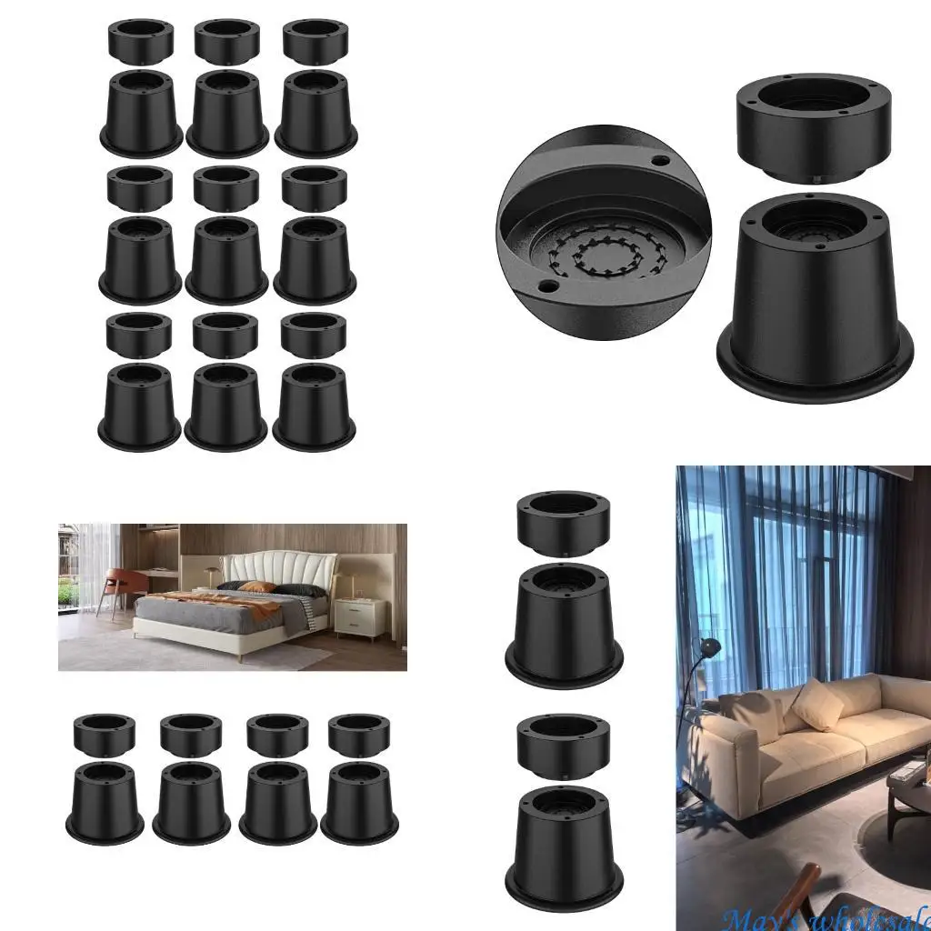 

9Pcs Adjustable 2Inch Bed Furniture Risers Rubber Supports Sofa Table Desk 448A