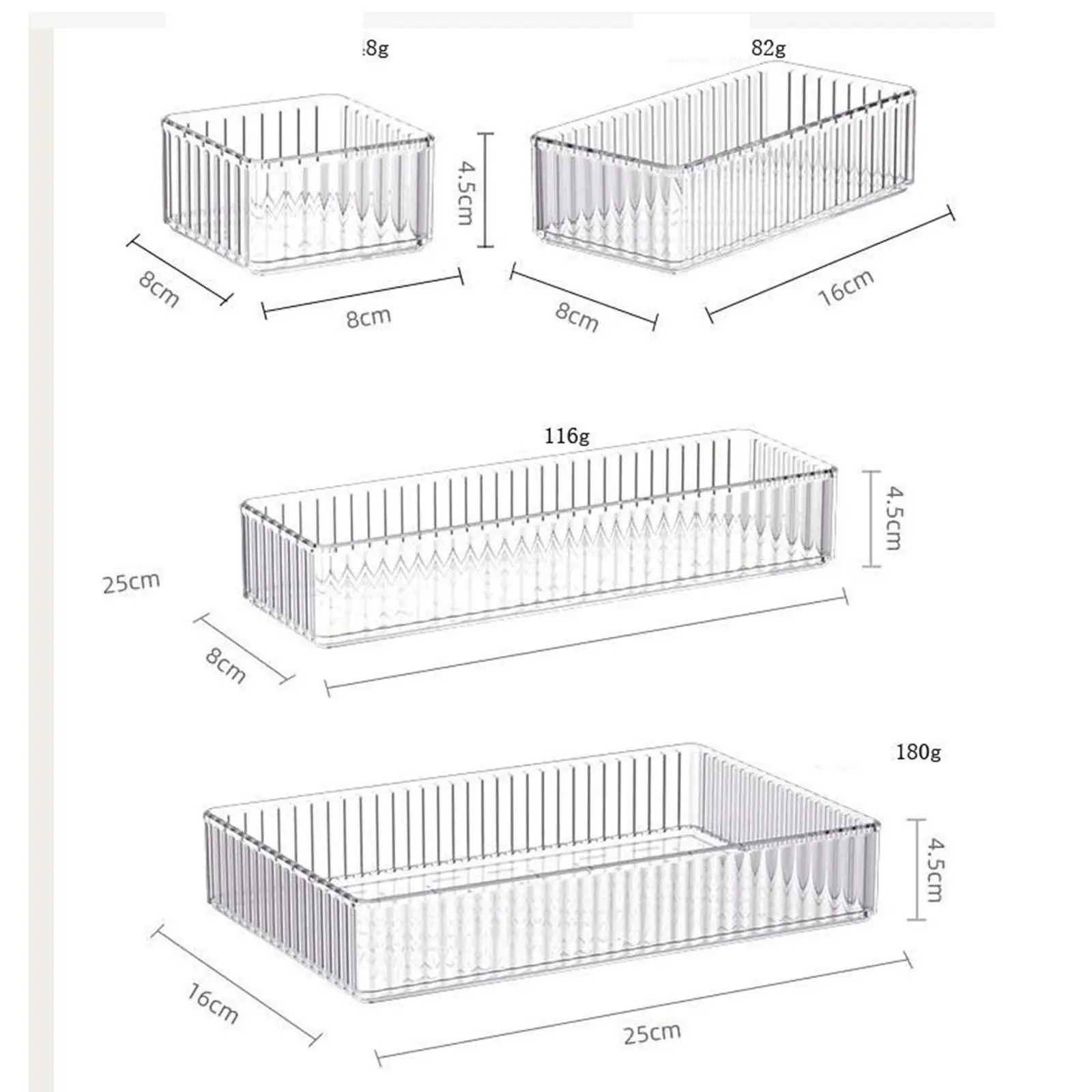 Makeup Organizer Caddy Acrylic Container Stackable Transparent Desktop Storage Box for Home Countertop Stationeries Sundries