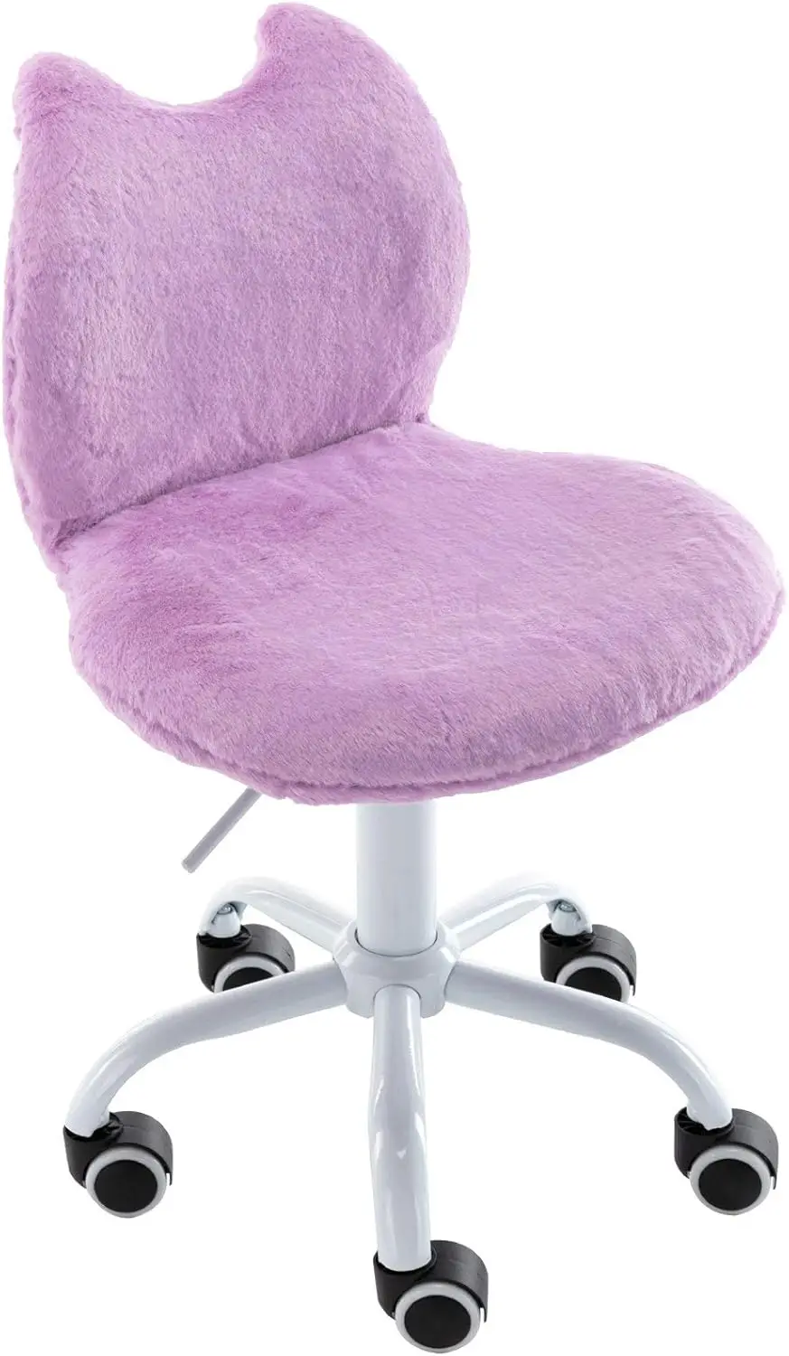 

Cute Plush Faux Fur Kitty Character Desk Chair with, Comfy Kid's Microfiber Fuzzy Swivel Chair, Kid Study Chair, Birthday G