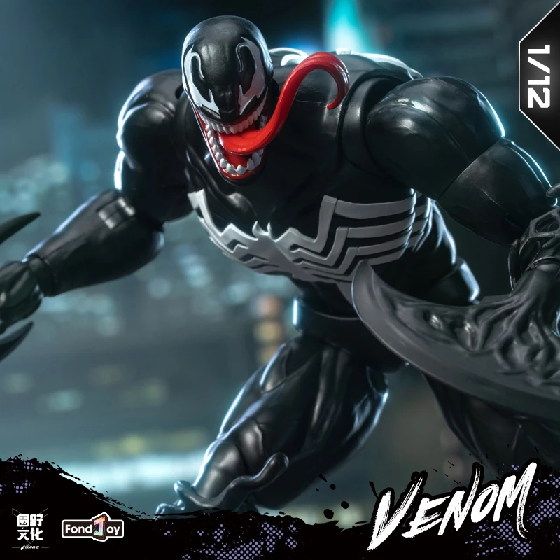Figura de acción genuina de Fondjoy Venom, colección de figuras de Anime a escala 1/12, modelo de estatua, Kit de modelo de plástico para entusiastas de los juguetes