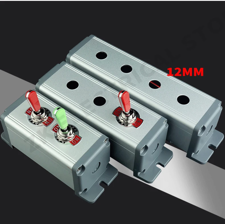 12mm Button Switch  3 and 2 Gear Plus Aluminum Alloy Mounting Box Toggle Rocker  250v15a