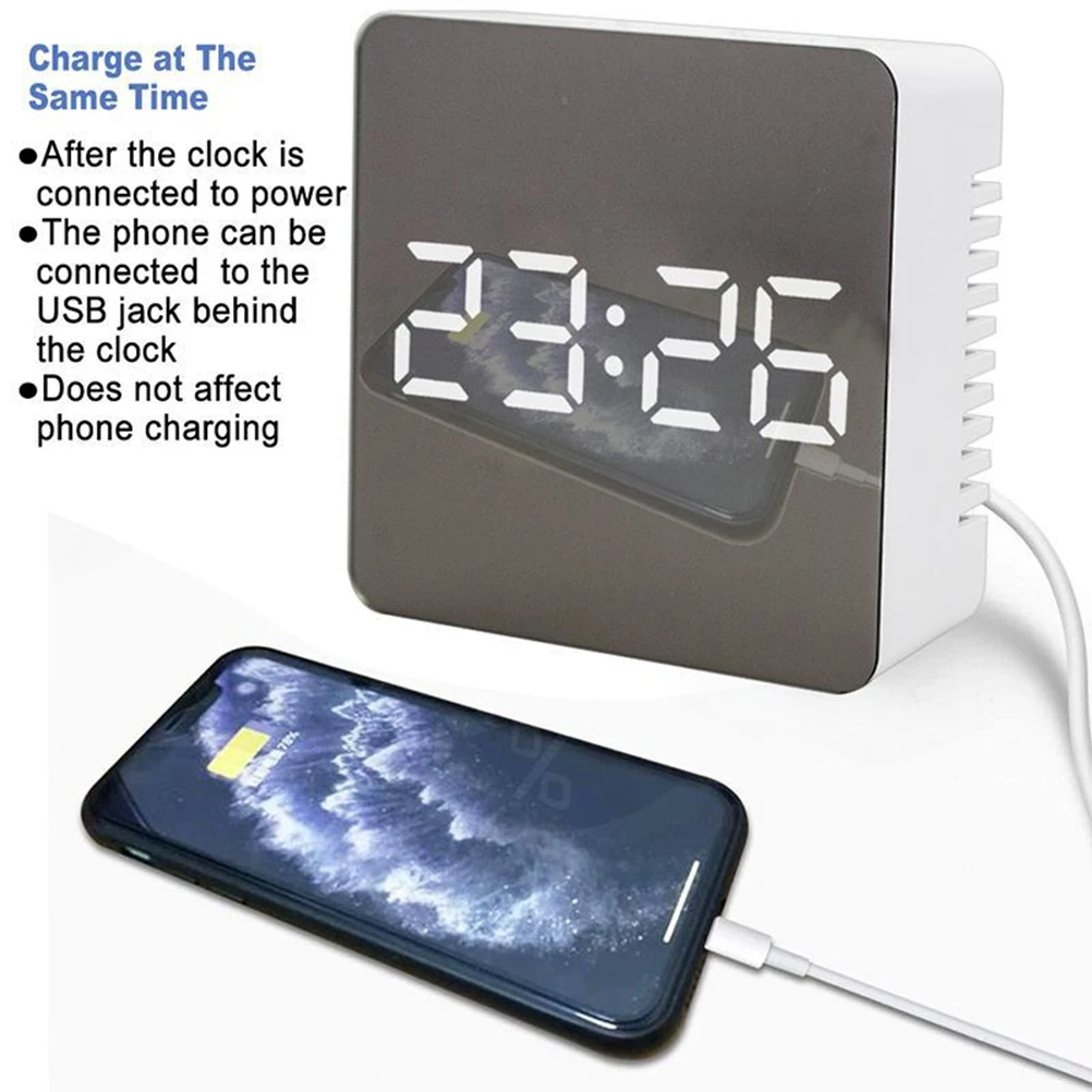 

Mirror Digital Small Vintage Electric ABS LED Student Home Office School Decorative Gift Luminous Electronic for Home