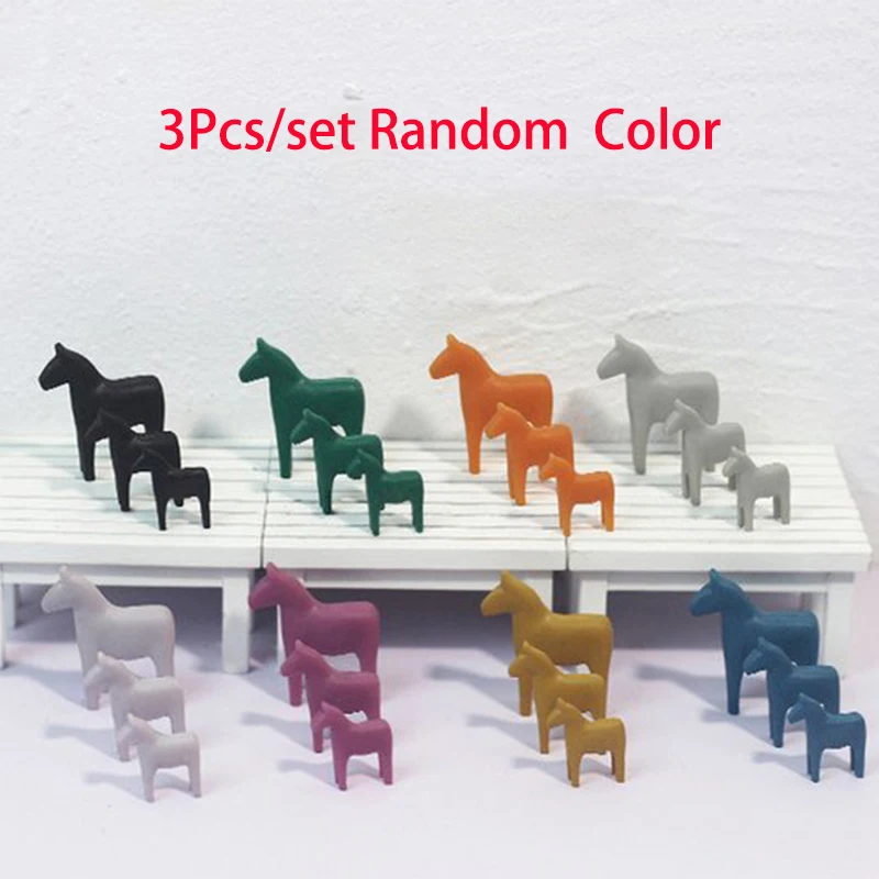 3Pcs/set Nordic Creative Pony Model Resin Horse Doll Kids Bedroom Decor Modern Living Room Decoration