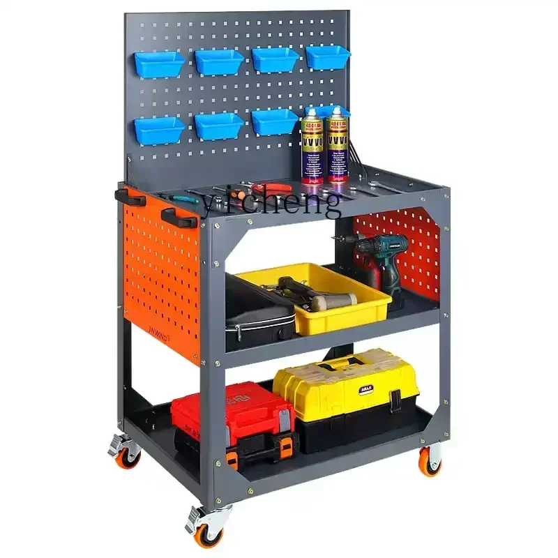 heavy tool car auto repair hardware toolbox storage three-layer thickened universal wheel workshop mold turnover trolley