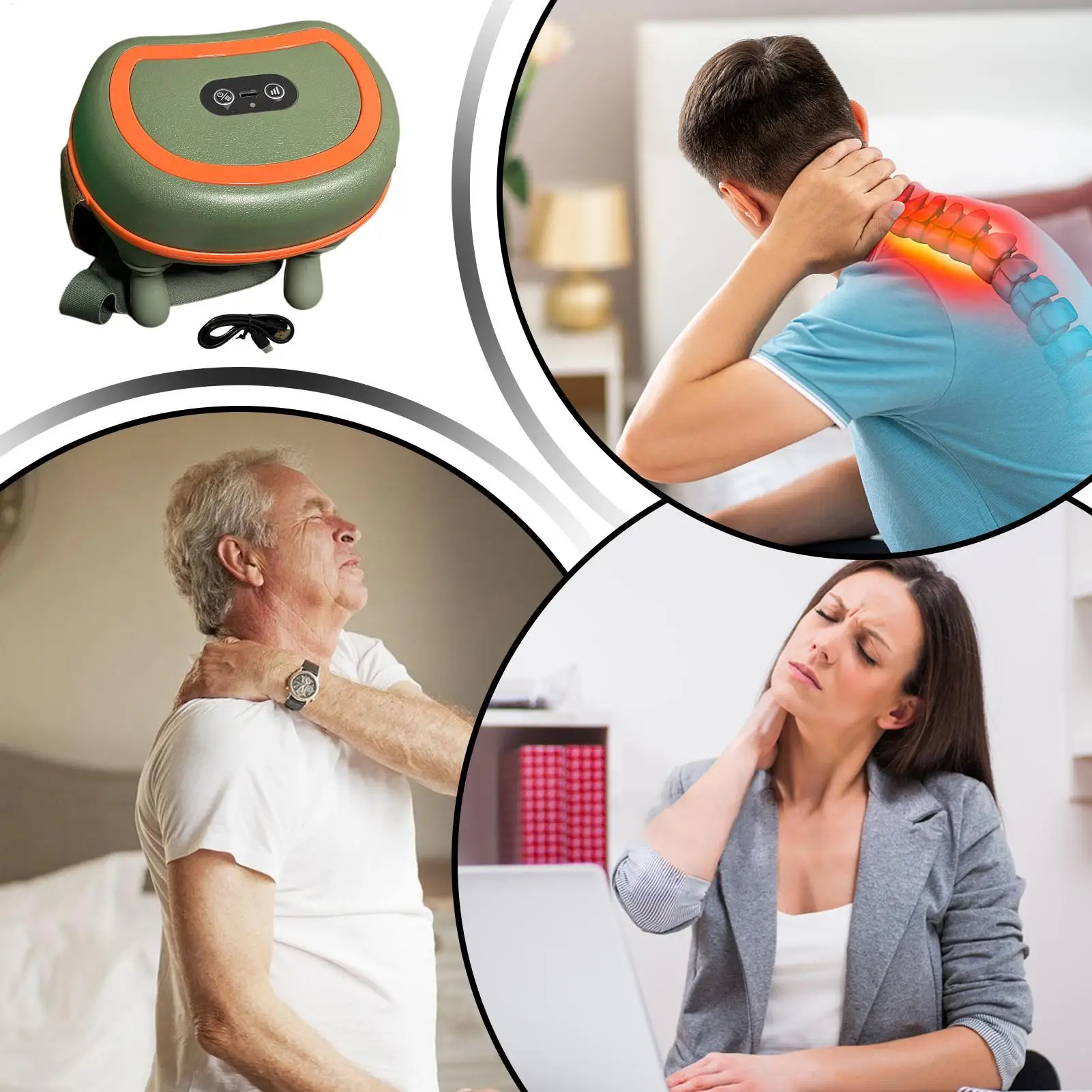 

Shoulder Massager 3-Mode Electric Soothing Head And Neck Massager Office Pillow For Back Arm Head Home Office Dorm Daily
