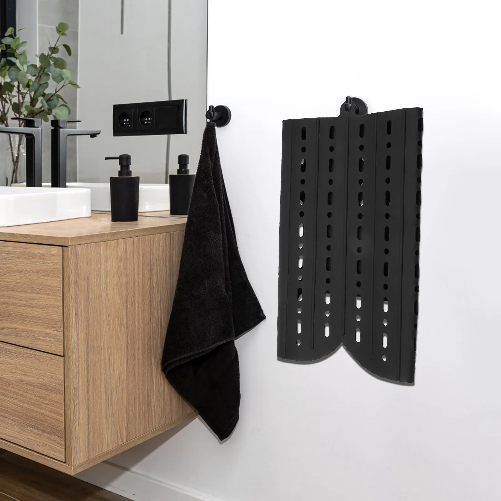 

Складной коврик-органайзер для косметики на столешницу раковины с дренажными отверстиями, сушильная платформа, крышка для раковины в ванной, коврик для чистки кистей для макияжа