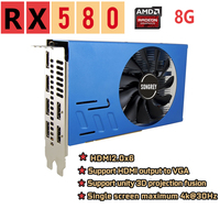 SONGREY AMD RX580 8GB Graphics Card Multi- display 2048SP GDDR5 256bit 6 HDMI Multi Screen Splicing Video Card GPU EDID