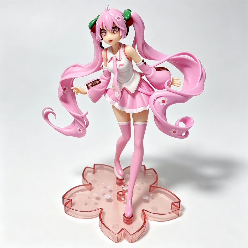 Hot Anime Hatsune Miku Cherry Blossom Hatsune Miku Anime Sweet Hatsune Miku Figure PVC Model Tabletop Decoration Animation Toy
