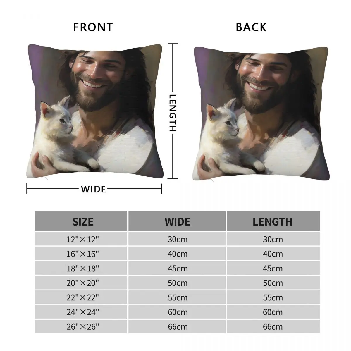 Jesus Christ Tender Joy Square Pillowcase Polyester Linen Velvet Creative Zip Decor Bed Cushion Case 18
