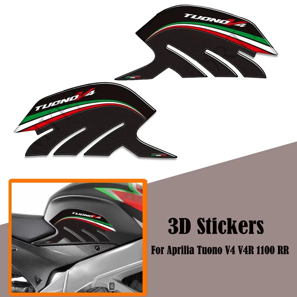 

For Aprilia Tuono V4 V4R 1100 RR 1100RR TuonoV4 2009 - 2021 2022 Gas Fuel Oil Kit Knee Stickers Decals Protector Tank Pad Grips