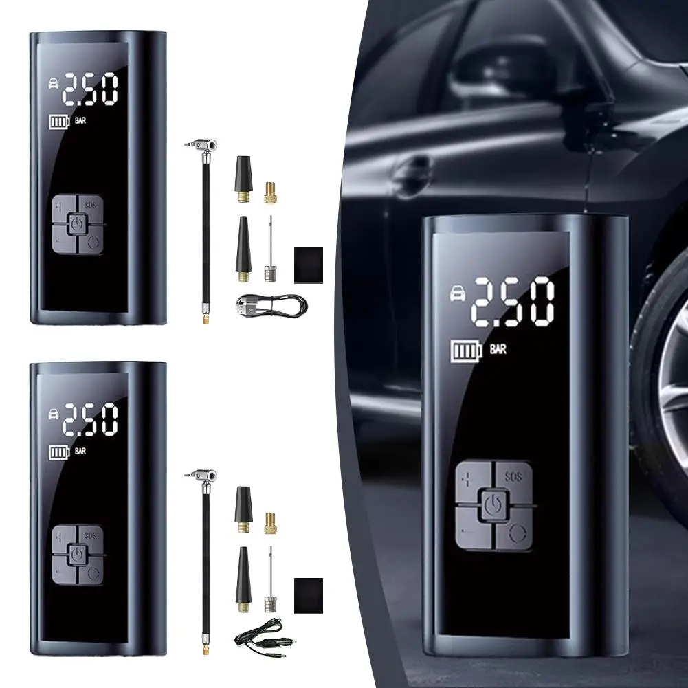 

150PSI Car Wireless Air Pump With Light Bicycle Air Compressor USB Rechargeable Car Tire Inflator For Automobile Bicycle Ba W4X9