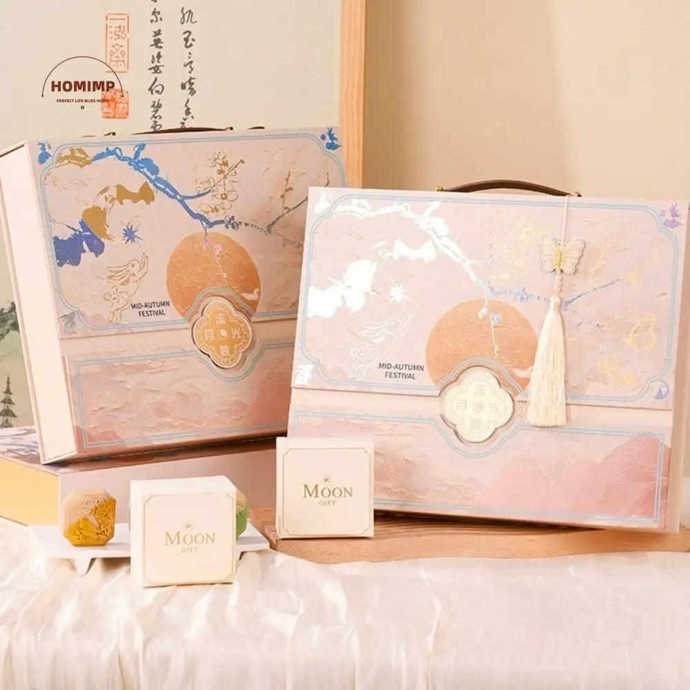 

Chinese Style Mid-Autumn Gift Box High Grade 6/8 Grids Moon Cake Box Luxury Empty Box Egg Yolk Crisp Packaging Box Gift Giving
