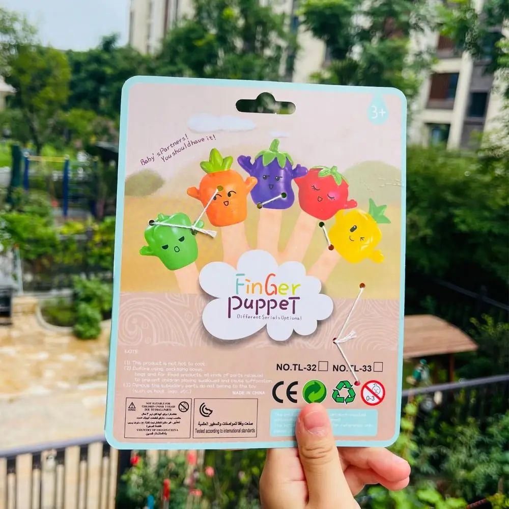 5 pçs legumes colorido mini animal mão fantoche segurança educacional dedo fantoche conjunto filhote de cachorro estreitando