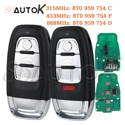 Car Remote Key for Audi RS4 RS5 S4 S5 Q5 A4L A5 A6 A7 A8 315MHz/433MHZ/868MHZ 8T0 959 754C/D/F Smart Car key Semi