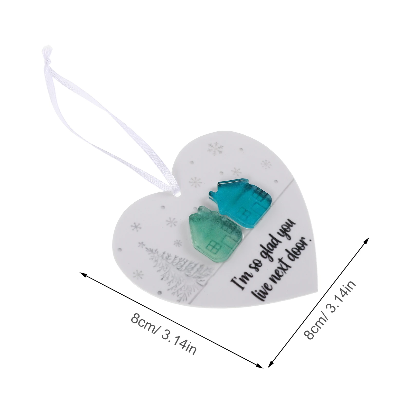 Heart Shaped Acrylic Ornament - Coastal Christmas Tree Hanging Decor for Neighbors - Thank You Gift Housewarming Present