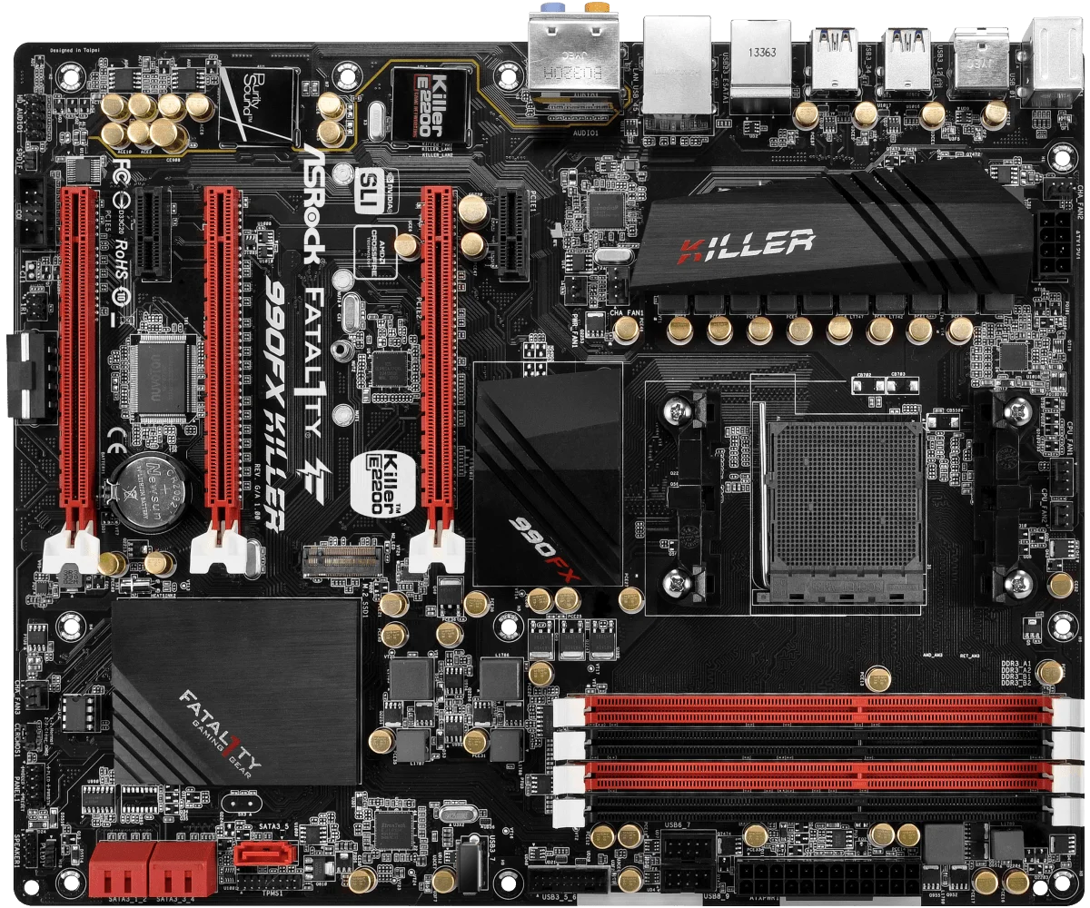 Imagem -02 - Soquete Assassino da Placa-mãe Am3 Mais Amd 990fx Ddr3 64gb Suporte fx 8150fr Fd8350fr Fd4150wm Hdz955fb Cpu M.2 Ssd Atx Asrock-990fx