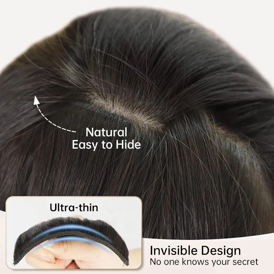 وصلات شعر صناعية طويلة مموجة 4 قطع شعر سميكة بني فاتح مزيج ألياف أشقر ذهبي لحمة مزدوجة مظهر طبيعي وصلة شعر #6