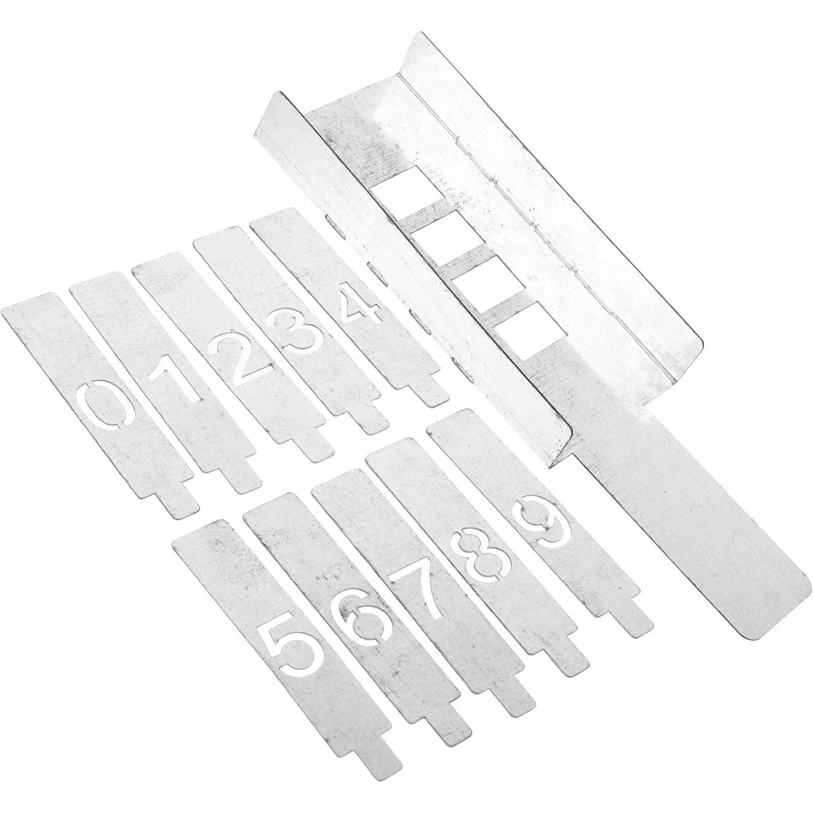 مجموعة واحدة من استنسل أرقام حديدية للرسم على جدران خشبية، قوالب استنسل طلاء رذاذ قابلة لإعادة الاستخدام 0-9 استنسل صغير #1