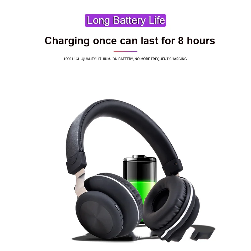 Wireless Bluetooth 5.0 Headphones TF Card Wired Mode Headset Sports Hifi Stereo Music Super Bass Foldable Earphones For PC Phone