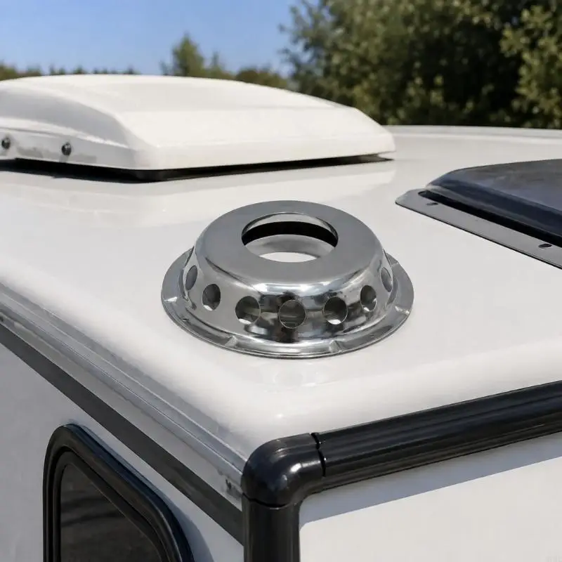 M76E Yacht-Belüftungs-Ersatzteile, runder Deck-Entlüftungsauslass aus Edelstahl mit erhöhten Öffnungen und vorgebohrtem Flansch – Detail 4