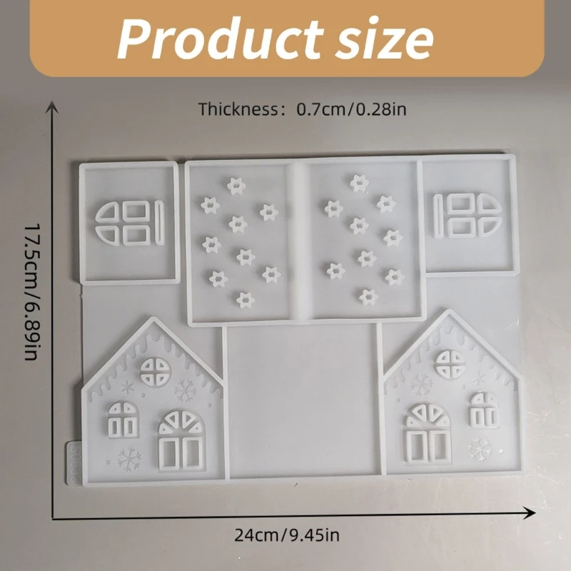 ซิลิโคนคริสต์มาส Cottage แม่พิมพ์ Handmade เครื่องประดับแม่พิมพ์ Hand-Makeing อุปกรณ์ House Crafting แม่พิมพ์ซิลิโคนเนื้อ
