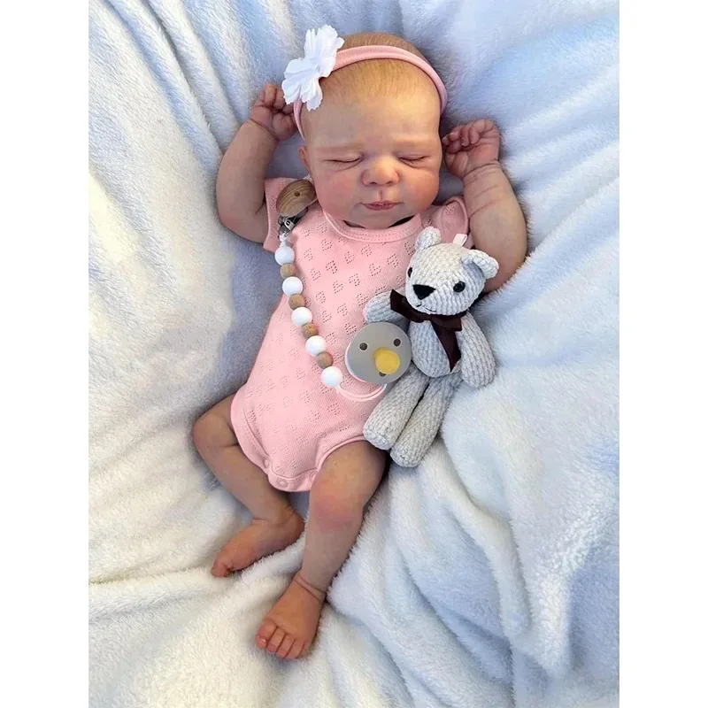 

18-дюймовая кукла реборн, тканевая кукла, имитация тела, детский подарок на день рождения
