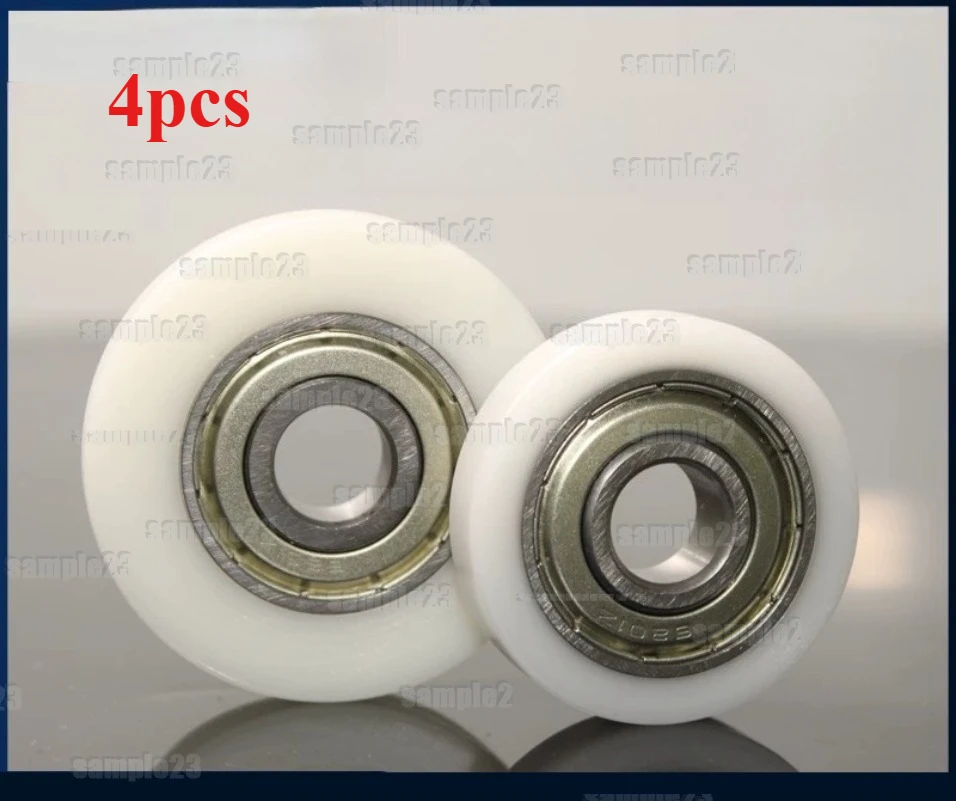 4pcs POM Nylon Guide Wheel Silent Wear-resistant Plastic-coated Roller with Bearing Small Pulley Wheel